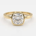 Aurelia Cushion Diamond Bezel Setting Solitaire Ring