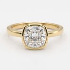 Aurelia Cushion Diamond Bezel Setting Solitaire Ring