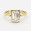 Modern Statement Emerald Diamond Bezel Setting Ring