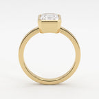 Modern Statement Emerald Diamond Bezel Setting Ring