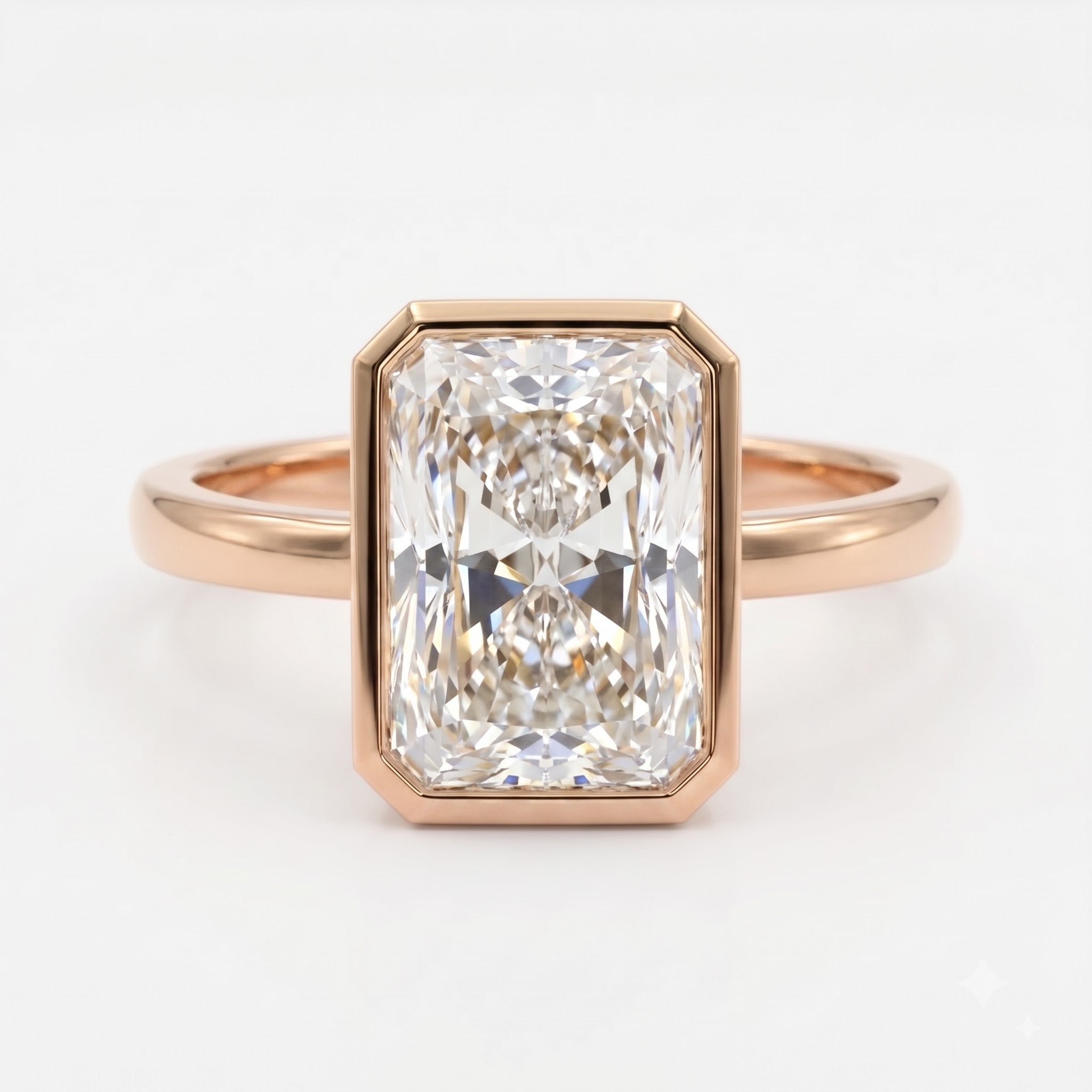 Elysian Radiant Diamond Bezal Setting Solitaire Ring