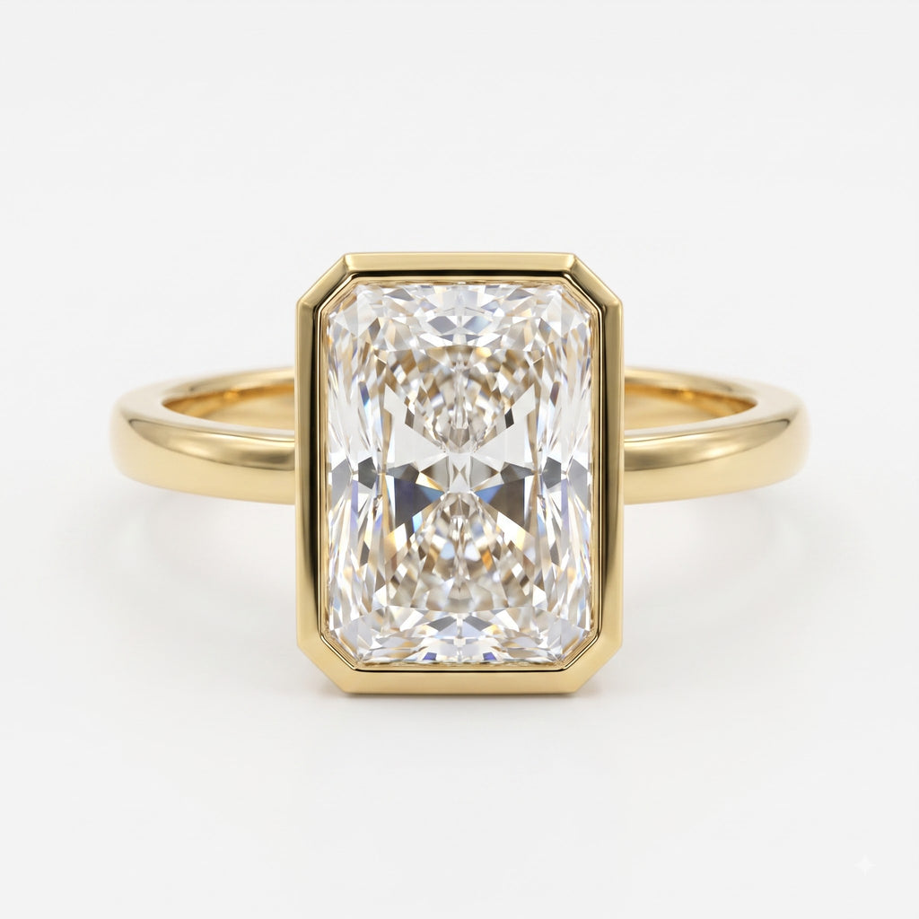 Elysian Radiant Diamond Bezal Setting Solitaire Ring
