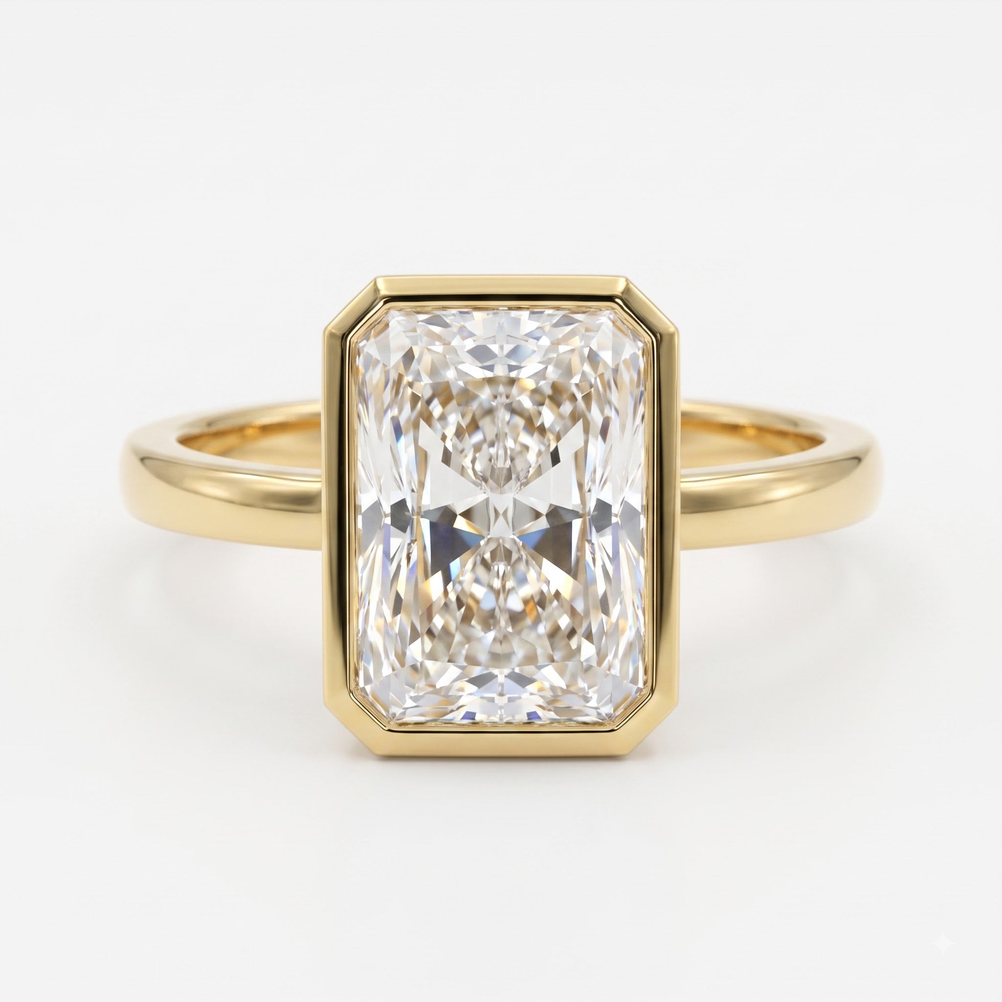 Elysian Radiant Diamond Bezal Setting Solitaire Ring