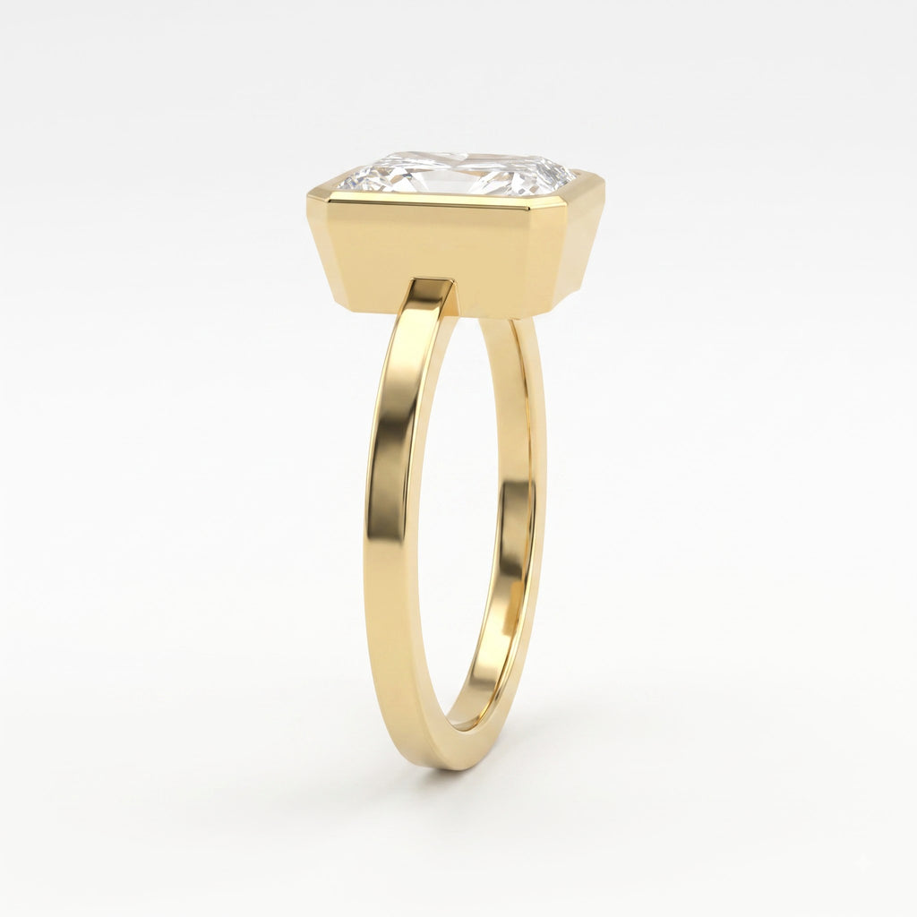 Elysian Radiant Diamond Bezal Setting Solitaire Ring