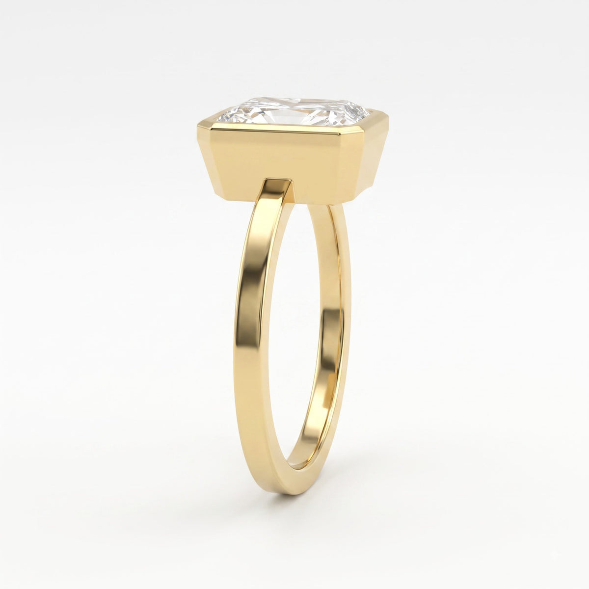Elysian Radiant Diamond Bezal Setting Solitaire Ring