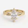 Marquise Cut Diamond Crossover Side Stone Engagement Ring