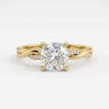 The Infinity Curve Cushion Diamond Side Stone Engagement Ring
