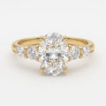 Modern Luxury Celestia Oval Diamond Side Stone Engagement Ring