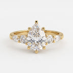 The Élan Pear Diamond Statement Five Stone Engagement Ring