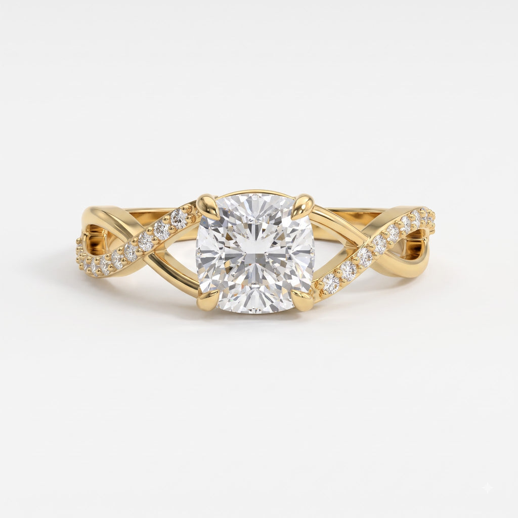Round Celestine Élan Luxe Infinity Design Side Stone Ring