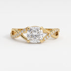 Round Celestine Élan Luxe Infinity Design Side Stone Ring