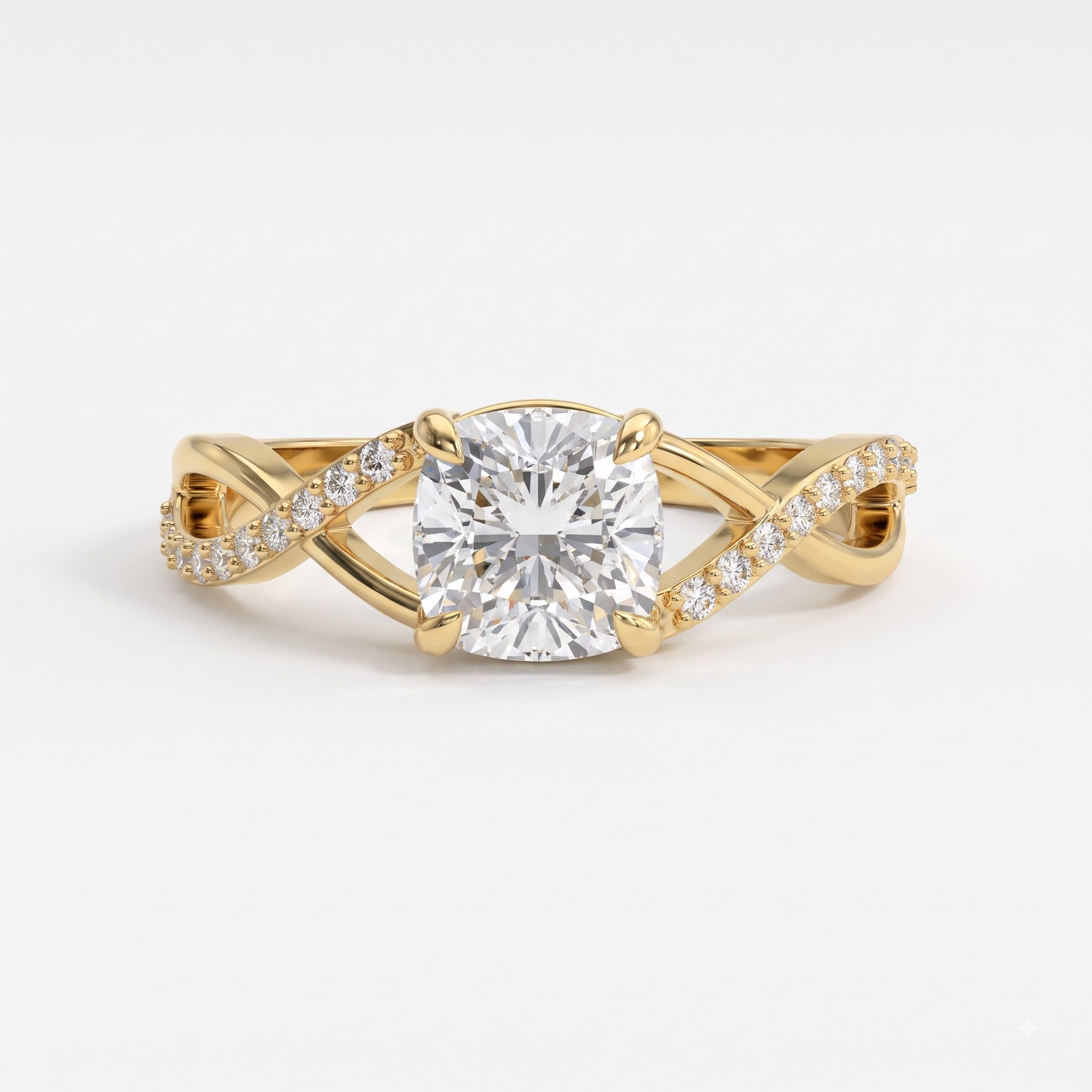 Round Celestine Élan Luxe Infinity Design Side Stone Ring
