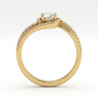 The Celestial Embrace Round Diamond Side Stone Ring
