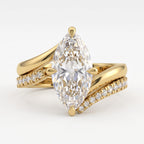 Celestial Marquise Diamond Twisted Side Stone Ring