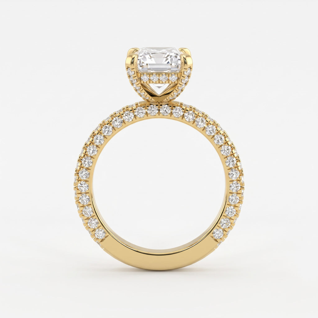 Radiant Elegance Radiant Cut Diamond Hidden Halo Ring