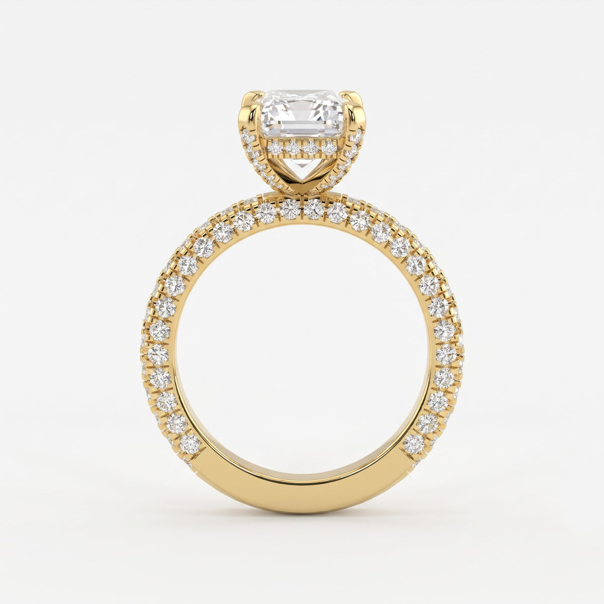 Radiant Elegance Radiant Cut Diamond Hidden Halo Ring
