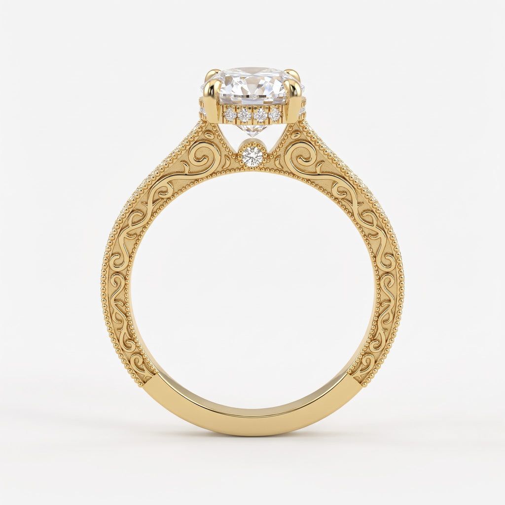 The Imperial Grace Oval-Cut Diamond Vintage Ring