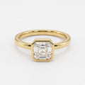 The Valenne Asscher Diamond Bezal Setting Solitaire Ring