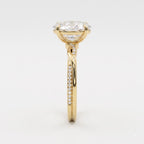 Celestia Oval Diamond Crossover Side Stone Engagement Ring