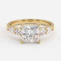 The Valora Princess Cut Diamond Side Stone Engagement Ring