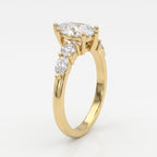 The Élan Pear Diamond Statement Five Stone Engagement Ring