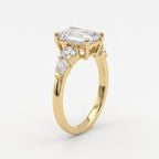 Emerald Cut Striking five-stone Diamond Engagement Ring