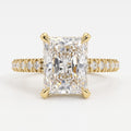 Radiant Elegance Radiant Cut Diamond Hidden Halo Ring