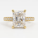 Radiant Elegance Radiant Cut Diamond Hidden Halo Ring
