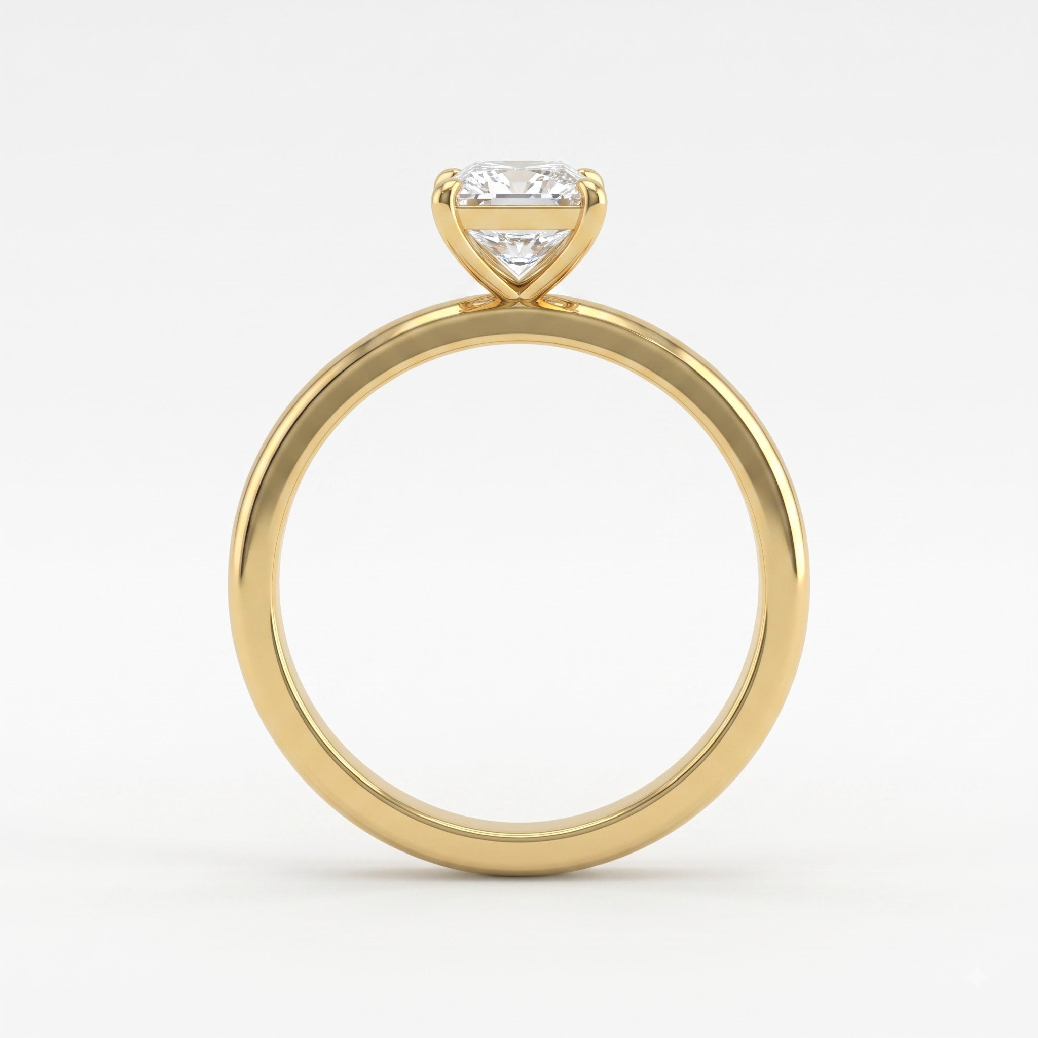 Modern Princess Cut Diamond Solitaire Engagement Ring
