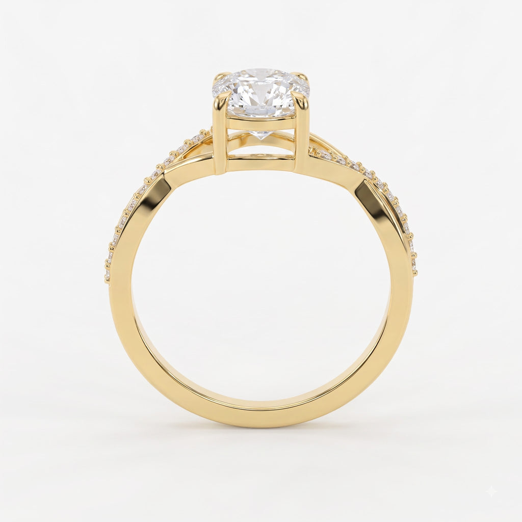 Round Celestine Élan Luxe Infinity Design Side Stone Ring