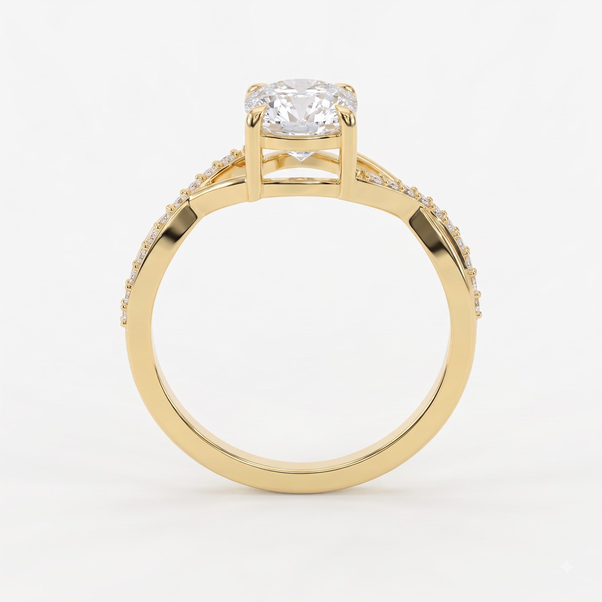Round Celestine Élan Luxe Infinity Design Side Stone Ring