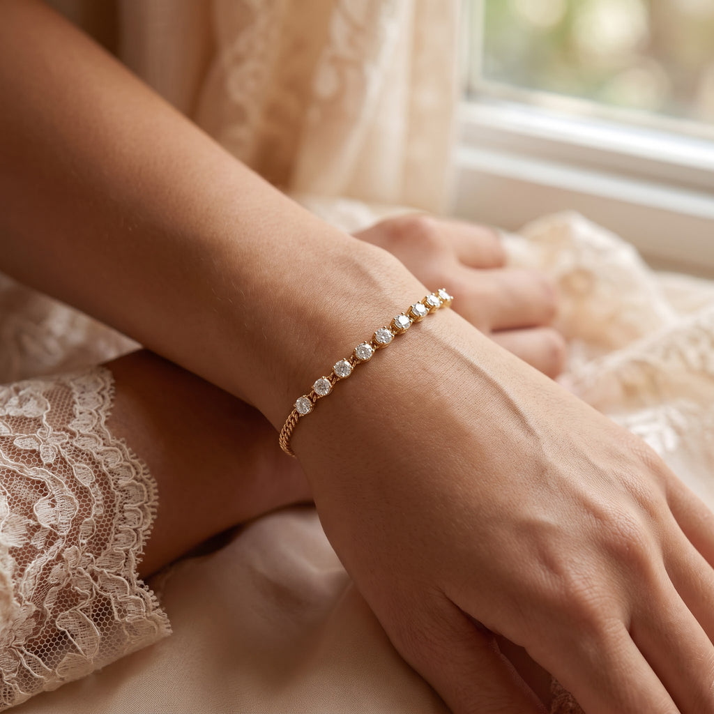 Timeless Elegance Round Diamond Link Fashion Bracelet