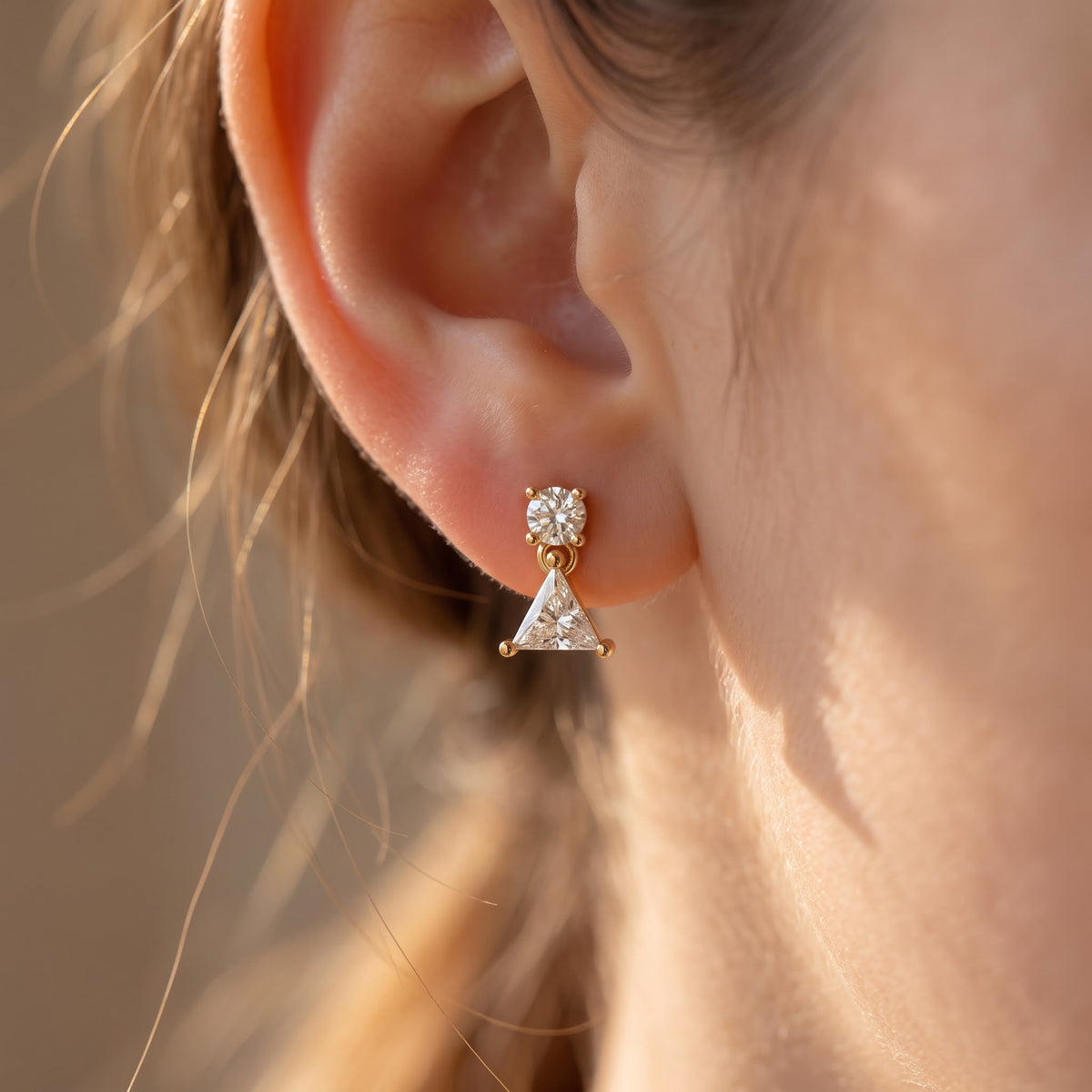 Celestia Triangle Diamond Drop Fashion Earrings