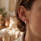 Aurielle Teardrop Pear Diamond huggie Hoops Earring