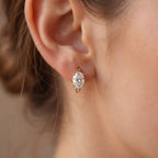 Luxury Oval Diamond Huggie Hoops Earrings