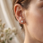 Celestia Radiance 4-Prong Round Diamond Stud Earrings