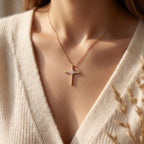 Radiance Round Diamond Cross Pendant Necklace