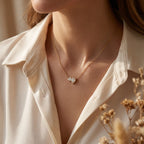 Eternal Embrace Dual Heart & Pear Diamond Pendant Necklace