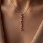 Celestia Bezel Round Diamond Cascade Pendant Necklace