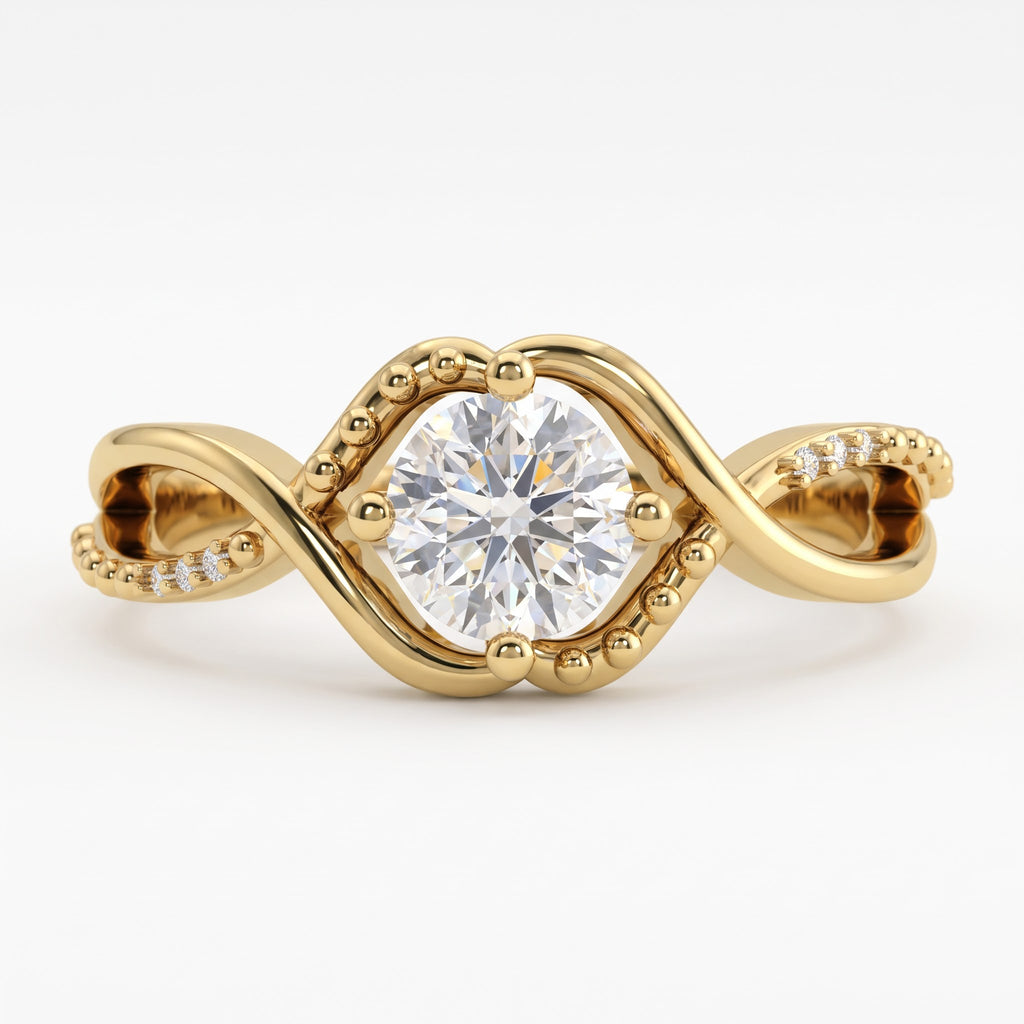 Eternal Elegance Round Diamond Infinity Side Stone Ring
