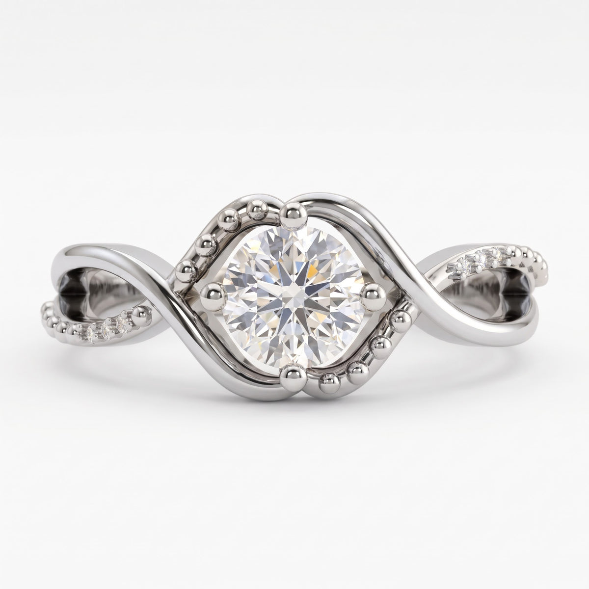 Eternal Elegance Round Diamond Infinity Side Stone Ring