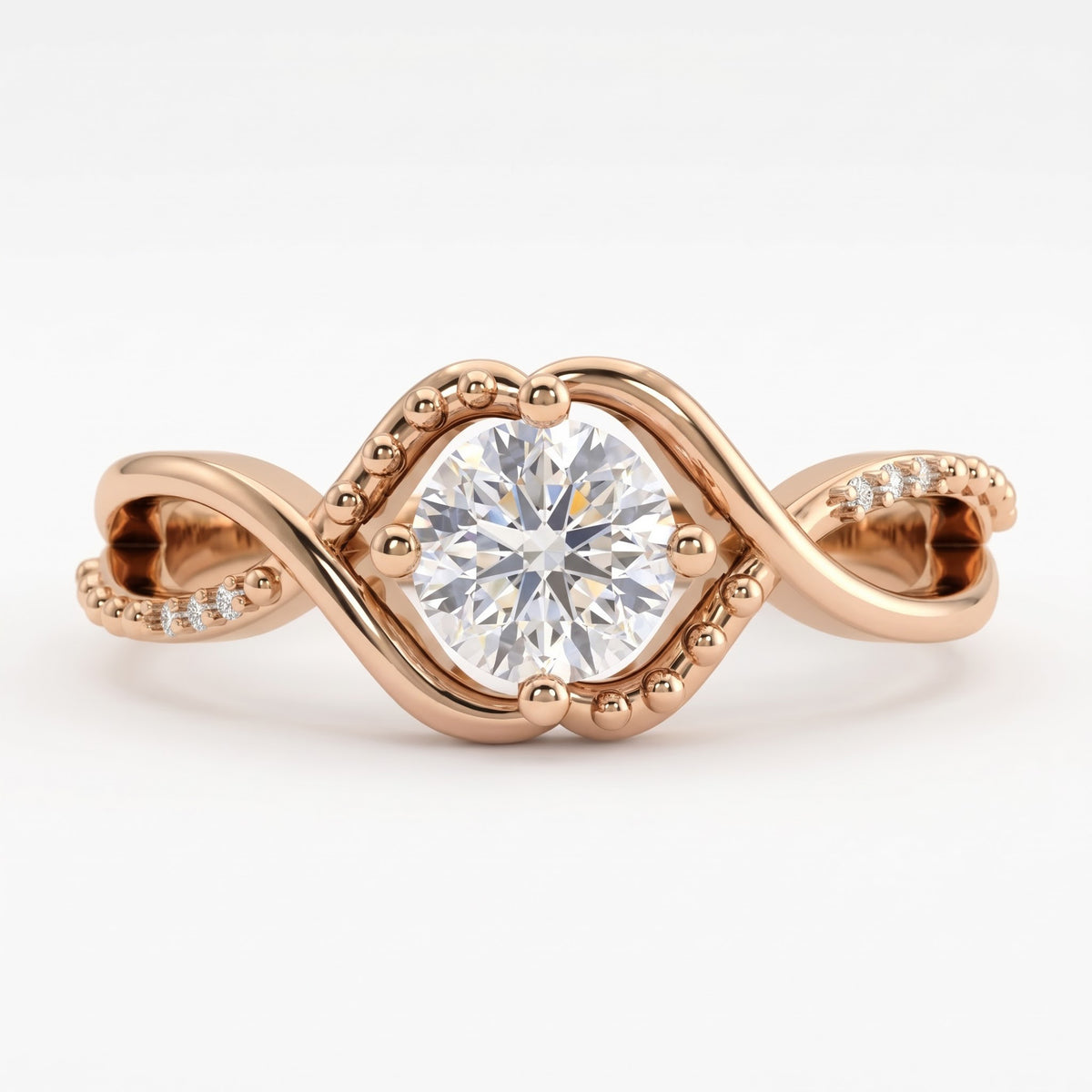 Eternal Elegance Round Diamond Infinity Side Stone Ring