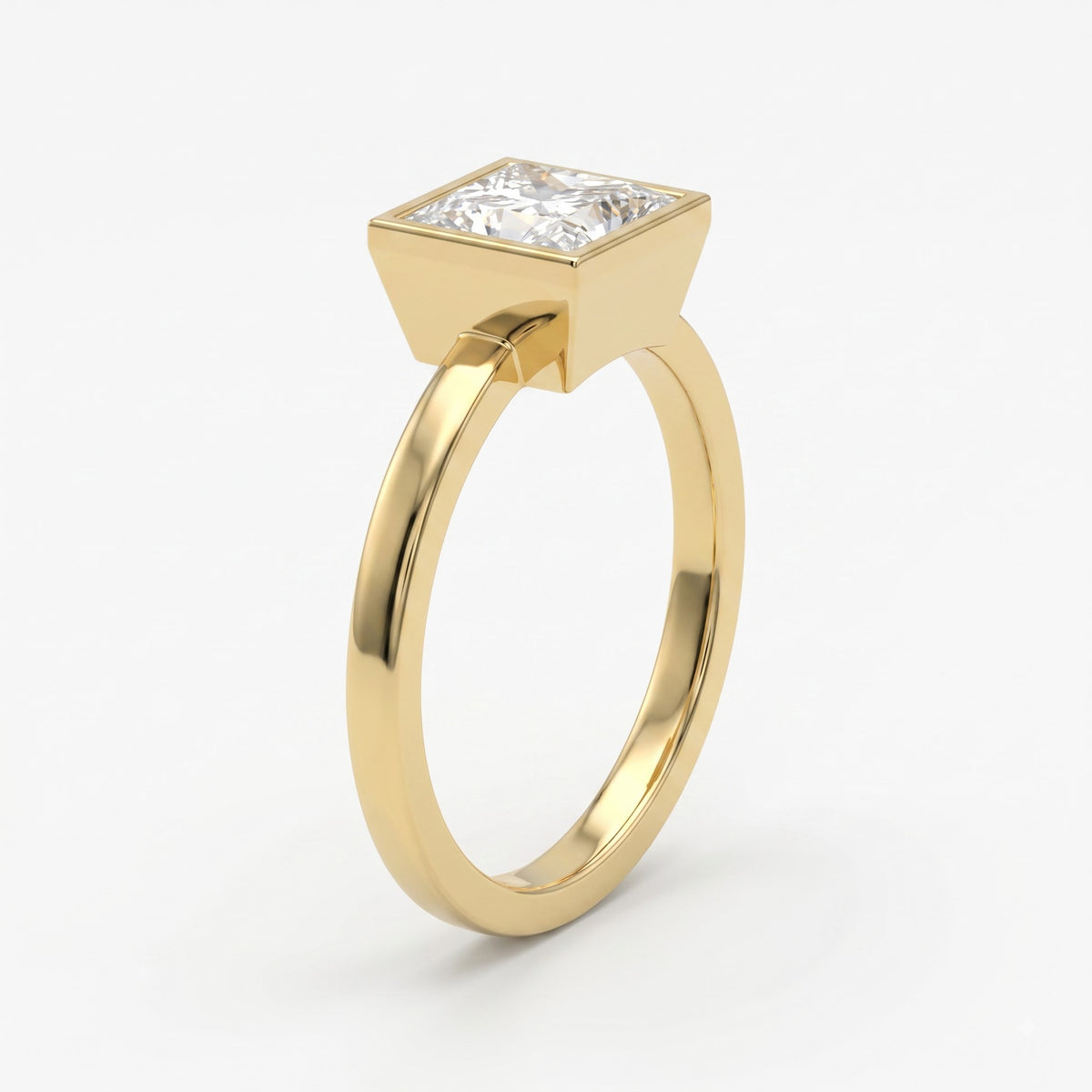 Élan Luxe Princess Diamond Bezel Setting Solitaire Ring