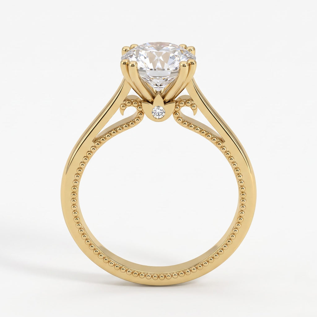 Celestine Grace Classic Round Diamond Hidden Halo Ring
