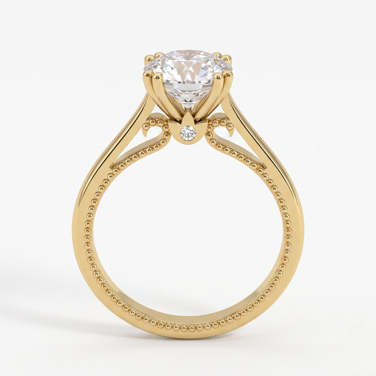 Celestine Grace Classic Round Diamond Hidden Halo Ring