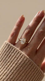 Classic Oval Shape Diamond  Solitaire Engagement Ring