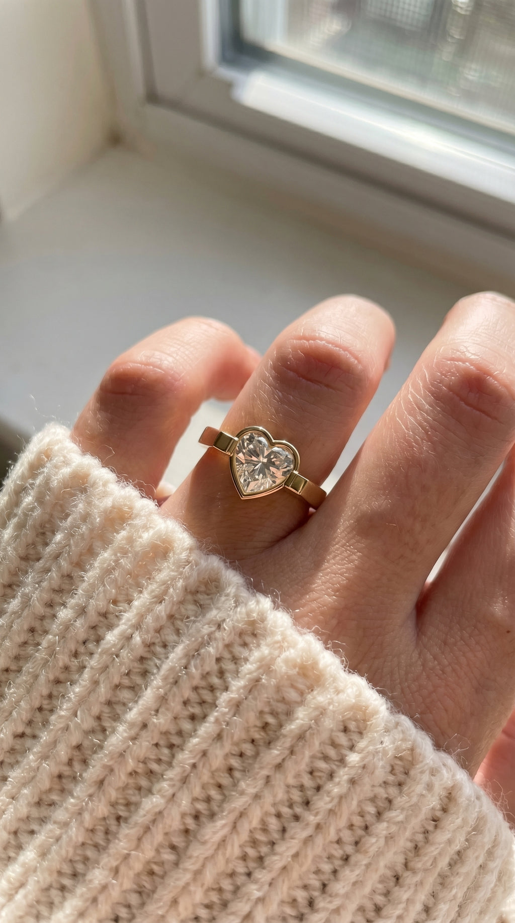 Elegant Heart-Shaped Solitaire Diamond Ring