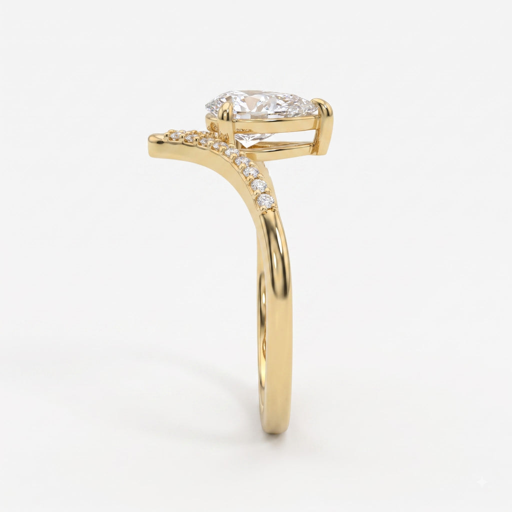 Eternal Sparkle Pear Diamond Side Stone Ring