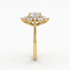 Luminous Floral Round Diamond Halo Ring