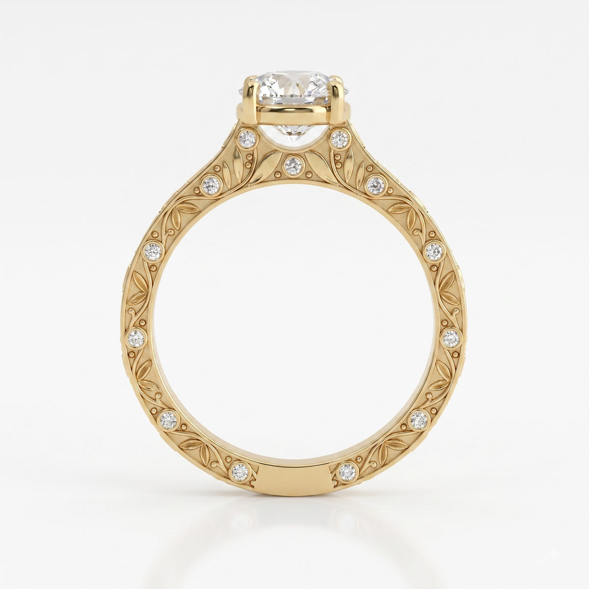 Lumière Heritage Round Cut Floral Filigree Vintage Ring